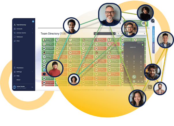 RingQ Multi-Tenant shared cloud PBX team network connecting users across instances