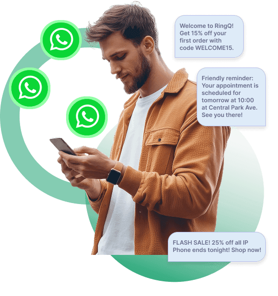 RingQ WhatsApp messaging engaging customers with campaigns and reminders